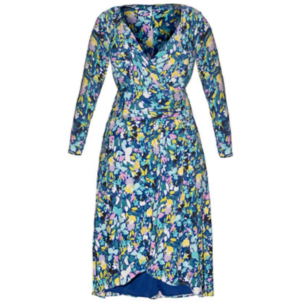 🥈 380. RACHEL ROY high low maxi dress long sleeve florals 18W NEW - Picture 1 of 6